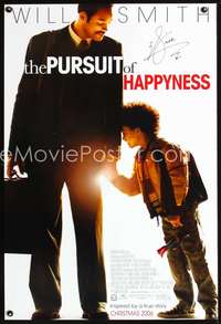 e016 PURSUIT OF HAPPYNESS autographed one-sheet movie poster '06 signed by Will Smith!