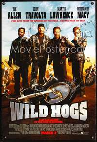 e006 WILD HOGS autographed DS advance one-sheet movie poster '07 signed by W. Macy, Becker, Tomei, Travolta, Lawrence