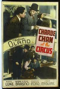 f024 CHARLIE CHAN AT THE CIRCUS Forty by Sixty movie poster '36 Warner Oland