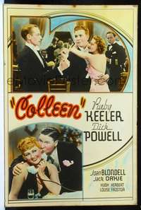 f025 COLLEEN Forty by Sixty movie poster '36 Dick Powell, Keeler, Blondell