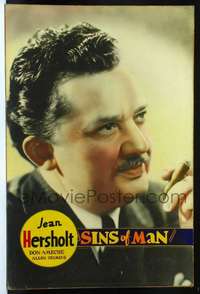 f027 SINS OF MAN Forty by Sixty movie poster '36 Jean Hersholt c/u with cigar!