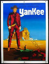f050 YANKEE linen French one-panel movie poster '66 Guy Gerard Noel art!
