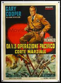 f074 COURT-MARTIAL OF BILLY MITCHELL linen Italian one-panel movie poster '56