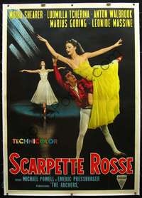 f066 RED SHOES linen Italian two-panel movie poster R60 Powell & Pressburger!