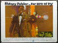 f019 FOR LOVE OF IVY subway movie poster '68 Sidney Poitier