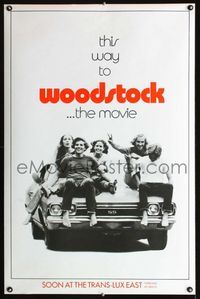 f004a WOODSTOCK ultra-rare teaser one-sheet movie poster '70 classic rock & roll concert!