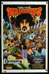 h002 200 MOTELS one-sheet movie poster '71 Frank Zappa, cool artwork!