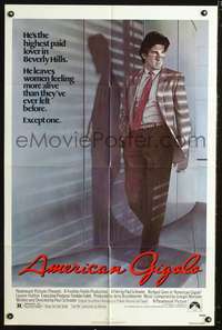 h020 AMERICAN GIGOLO one-sheet movie poster '80 male prostitute Richard Gere!