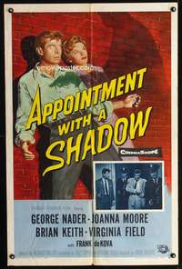 h028 APPOINTMENT WITH A SHADOW one-sheet movie poster '58 cool noir image!