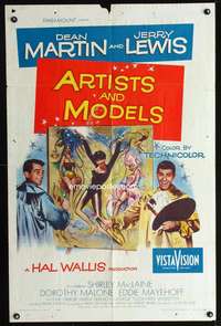 h031 ARTISTS & MODELS one-sheet movie poster '55 Martin & Lewis, MacLaine