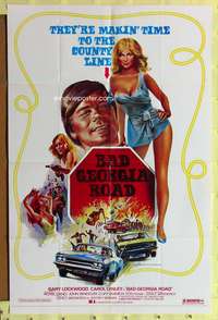 h049 BAD GEORGIA ROAD one-sheet movie poster '77 sexy art of Carol Lynley!