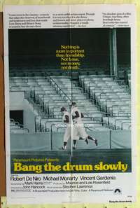 h062 BANG THE DRUM SLOWLY one-sheet movie poster '73 Robert De Niro, New York Yankees baseball!