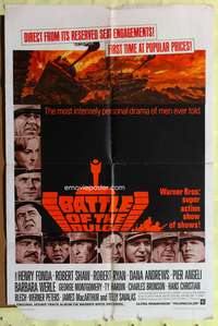 h079 BATTLE OF THE BULGE one-sheet movie poster '66 Henry Fonda, Robert Shaw, Thurston art!