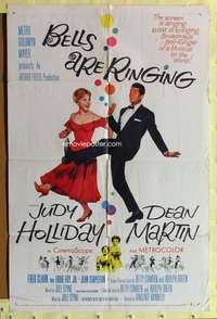 h096 BELLS ARE RINGING one-sheet movie poster '60 Judy Holliday, Dean Martin