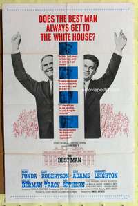 h099 BEST MAN one-sheet movie poster '64 Henry Fonda, Gore Vidal
