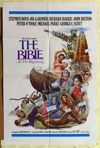 h102 BIBLE one-sheet movie poster '67 John Huston as Noah, Stephen Boyd, Ava Gardner