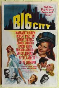 h108 BIG CITY one-sheet movie poster '48 Margaret O'Brien, Betty Garrett