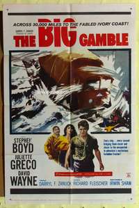 h110 BIG GAMBLE one-sheet movie poster '61 Stephen Boyd, Juliette Greco