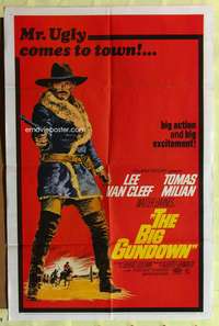 h111 BIG GUNDOWN one-sheet movie poster '66 Lee Van Cleef as Mr. Ugly!