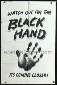 h125 BLACK HAND teaser one-sheet movie poster '50 cool handprint image!