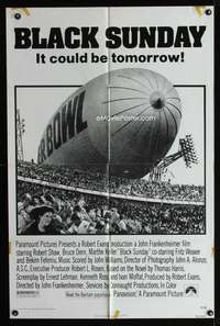 h127 BLACK SUNDAY one-sheet movie poster '77 John Frankenheimer, zeppelin at Super Bowl!