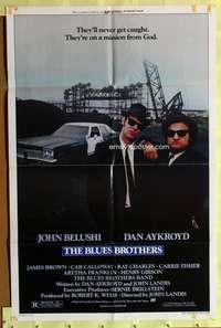 h133 BLUES BROTHERS one-sheet movie poster '80 John Belushi, Dan Aykroyd
