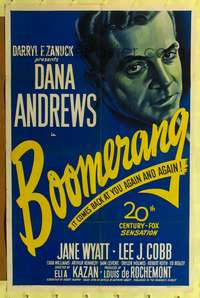 h142 BOOMERANG one-sheet movie poster '47 Dana Andrews film noir!