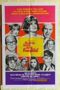 h155 BUONA SERA MRS CAMPBELL one-sheet poster '69 Gina Lollobrigida, Peter Lawford, Phil Silvers