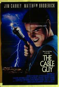 h162 CABLE GUY DS one-sheet movie poster '96 Jim Carrey, Matthew Broderick. Ben Stiller