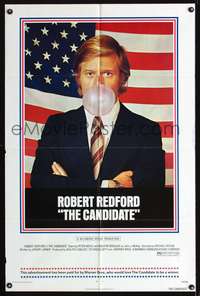 h169 CANDIDATE one-sheet movie poster '72 Robert Redford blowing bubble!