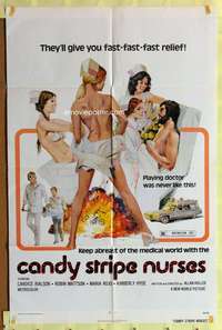 h171 CANDY STRIPE NURSES one-sheet movie poster '74 they'll give you fast-fast-fast relief by Solie!
