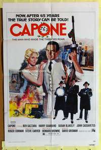 h177 CAPONE one-sheet movie poster '75 Ben Gazzara, Harry Guardino, art by John Solie!