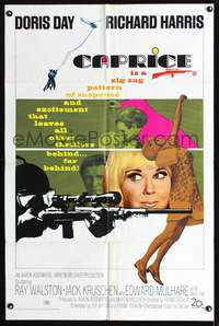 h178 CAPRICE one-sheet movie poster '67 Doris Day, Richard Harris