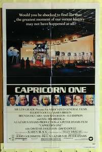 h179 CAPRICORN ONE one-sheet movie poster '78 Elliott Gould, O.J. Simpson, space travel!