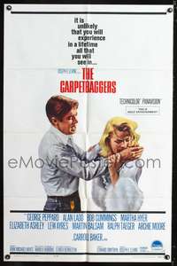h187 CARPETBAGGERS one-sheet movie poster '64 George Peppard, Carroll Baker