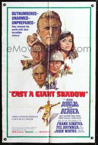 h193 CAST A GIANT SHADOW one-sheet movie poster '66 Kirk Douglas, John Wayne, Howard Terpning art!