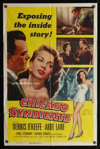 h207 CHICAGO SYNDICATE one-sheet movie poster '55 sexy Abbe Lane, Dennis O'Keefe