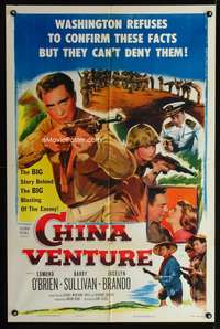 h209 CHINA VENTURE one-sheet movie poster '53 Don Siegel, Edmond O'Brien