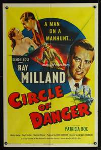 h212 CIRCLE OF DANGER one-sheet movie poster '51 Ray Milland, Jacques Tourneur