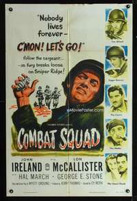 h224 COMBAT SQUAD one-sheet movie poster '53 John Ireland, Korean War!