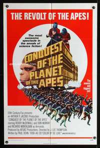 h225 CONQUEST OF THE PLANET OF THE APES one-sheet movie poster '72 sci-fi!