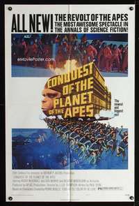 h226 CONQUEST OF THE PLANET OF THE APES style B one-sheet movie poster '72