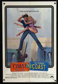 h221 COAST TO COAST one-sheet movie poster '80 art of Robert Blake & sexy Dyan Cannon by Lettick!