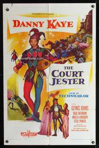 h231 COURT JESTER one-sheet movie poster '55 classic wacky Danny Kaye, Basil Rathbone