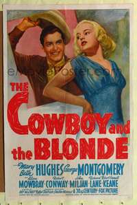 h232 COWBOY & THE BLONDE one-sheet movie poster '41 sexy Mary Beth Hughes, George Montgomery