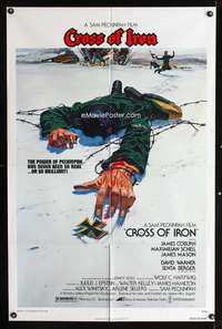 h239 CROSS OF IRON one-sheet movie poster '77 Sam Peckinpah, Robert Tanenbaum art!