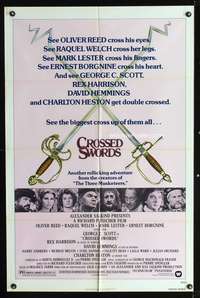 h240 CROSSED SWORDS one-sheet movie poster '78 Oliver Reed, Raquel Welch