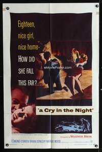 h242 CRY IN THE NIGHT one-sheet movie poster '56 bad girl Natalie Wood!
