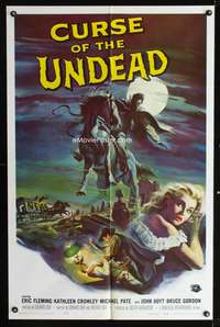 h244 CURSE OF THE UNDEAD one-sheet movie poster '59 lustful fiend Reynold Brown artwork!
