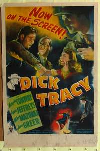 h261 DICK TRACY one-sheet movie poster '45 Morgan Conway, Anne Jeffreys
